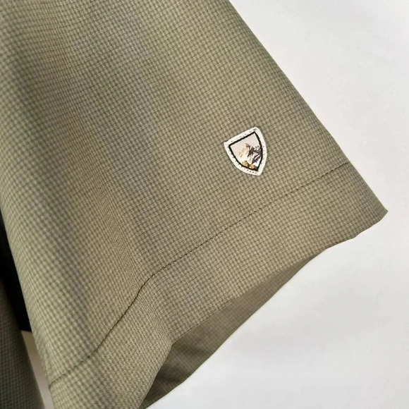 KUHL Stealth Size Medium Men Short Sleeve Shirt Olive Green - Picture 6 of 7